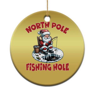 Funny Xmas Fishing Christmas Ornament North Pole Fishing Hole Cute Santa TS11 Print Your Wear