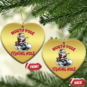 Funny Xmas Fishing Christmas Ornament North Pole Fishing Hole Cute Santa TS11 Heart Gold Print Your Wear