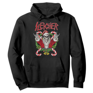 Christmas Heavy Metal Hoodie Sleigher Skeleton Santa Xmas Wreath TS11 Black Print Your Wear