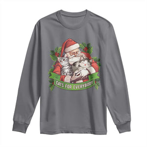 Christmas Cats Owner Long Sleeve Shirt Cats For Everybody Vintage Santa Mistletoe TS11 Charcoal Print Your Wear