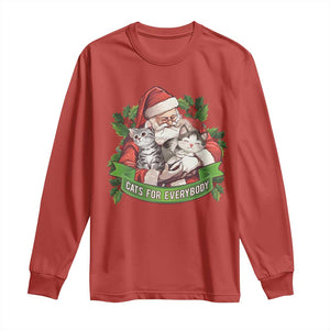 Christmas Cats Owner Long Sleeve Shirt Cats For Everybody Vintage Santa Mistletoe TS11 Red Print Your Wear