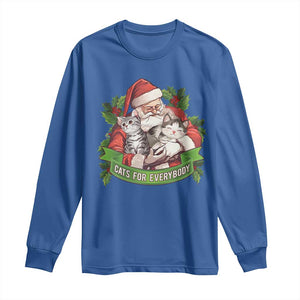 Christmas Cats Owner Long Sleeve Shirt Cats For Everybody Vintage Santa Mistletoe TS11 Royal Blue Print Your Wear