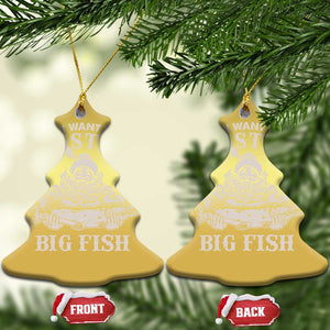 Funny Xmas Fishing Christmas Ornament All I Want For Christmas Is A Big Fish Santa TS11 Christmas Tree Gold Print Your Wear