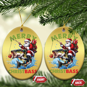 Funny Xmas Fishing Christmas Ornament Merry Christbass Santa Xmas Tree TS11 Oval Gold Print Your Wear