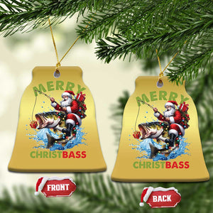 Funny Xmas Fishing Christmas Ornament Merry Christbass Santa Xmas Tree TS11 Bell Flake Gold Print Your Wear