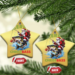 Funny Xmas Fishing Christmas Ornament Merry Christbass Santa Xmas Tree TS11 Star Gold Print Your Wear