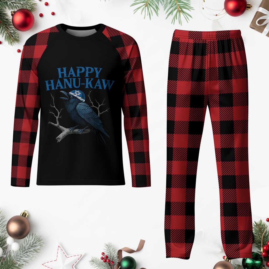Funny Hanukkah Crow Plaid Pajama Set Happy Hanukaw Jewish Holiday TS11 Buffalo Plaid Print Your Wear