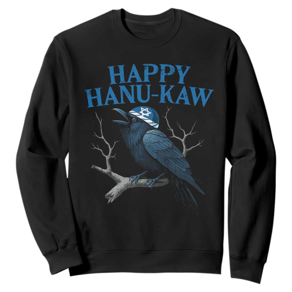 Funny Hanukkah Crow Sweatshirt Happy Hanukaw Jewish Holiday TS11 Black Print Your Wear