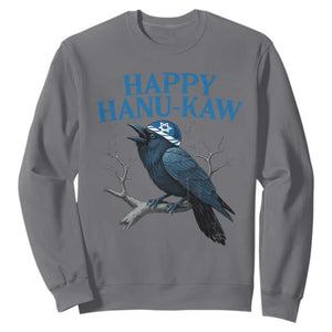 Funny Hanukkah Crow Sweatshirt Happy Hanukaw Jewish Holiday TS11 Charcoal Print Your Wear