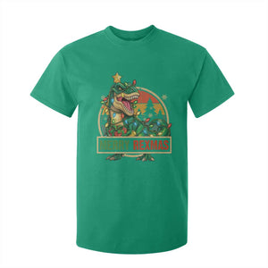 Funny Christmas Dinosaur T Shirt For Kid Merry Rexmas Dino Xmas Tree TS11 Irish Green Print Your Wear