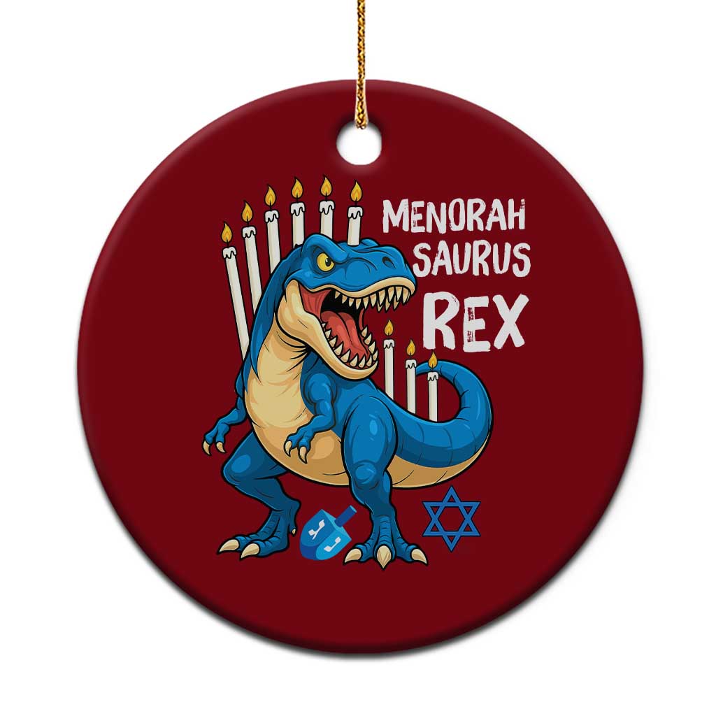 Funny Hanukkah Dinosaur Ceramic Ornament Menorasaurus Rex Jewish Holiday Chanukkah TS11 1pc Red Print Your Wear