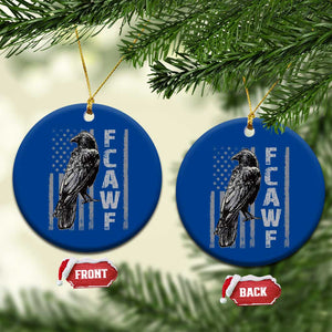 Funny F CAW F Crow Ceramic Ornament Vintage American Flag TS11 1pc Blue Print Your Wear