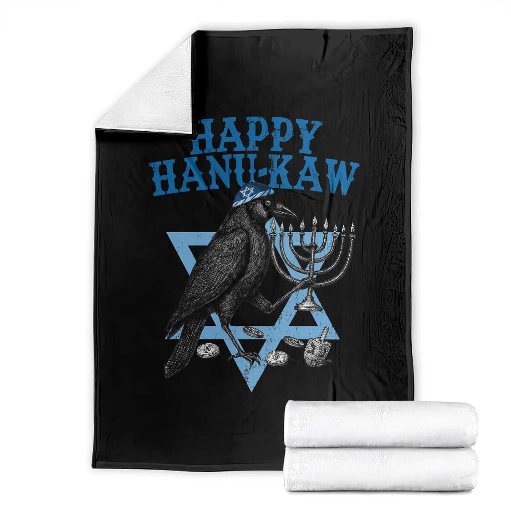 Funny Hanukkah Crow Throw Blanket Happy Hanukaw Jewish Holiday Chanukah Menorah TS11 Black Print Your Wear
