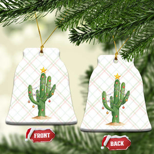 Funny Cactus Christmas Xmas Trees Lights Santa Hat Cactus Lovers Ceramic Ornament TS11 Print Your Wear