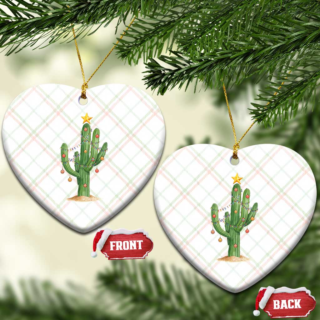 Funny Cactus Christmas Xmas Trees Lights Santa Hat Cactus Lovers Ceramic Ornament TS11 Print Your Wear