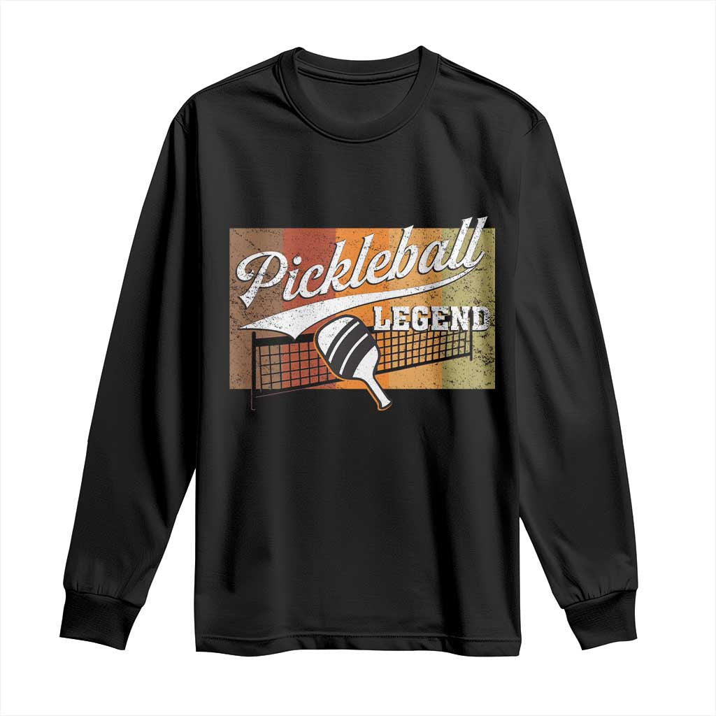 Funny Pickleball Legend Long Sleeve Shirt Pickleball Player Retro Sport Lover TS11 Black Print Your Wear