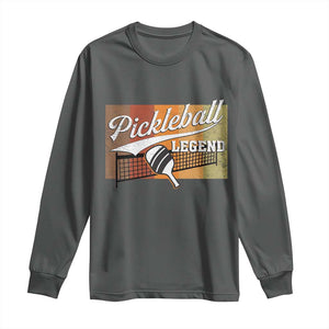 Funny Pickleball Legend Long Sleeve Shirt Pickleball Player Retro Sport Lover TS11 Dark Heather Print Your Wear