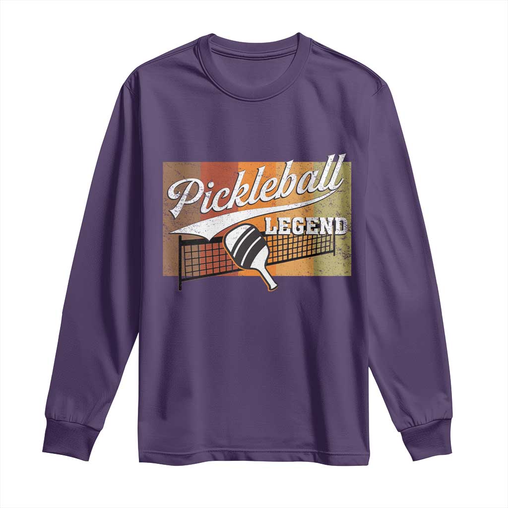 Funny Pickleball Legend Long Sleeve Shirt Pickleball Player Retro Sport Lover TS11 Purple Print Your Wear