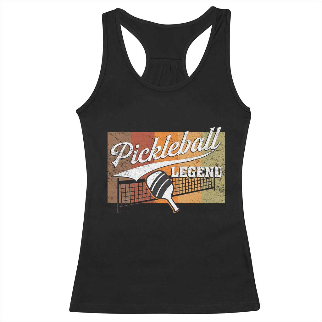 Funny Pickleball Legend Racerback Tank Top Pickleball Player Retro Sport Lover TS11 Black Print Your Wear