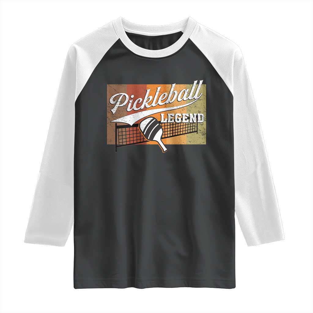 Funny Pickleball Legend Raglan Shirt Pickleball Player Retro Sport Lover TS11 Black White Print Your Wear