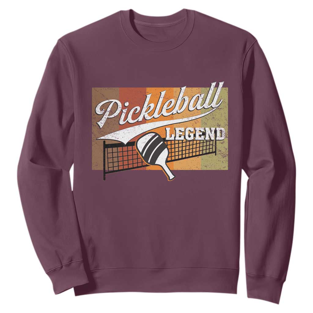 Funny Pickleball Legend Sweatshirt Pickleball Player Retro Sport Lover TS11 Maroon Print Your Wear