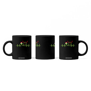 Funny Christmas Pickleball Heartbeat Santa Hat Coffee Mug TS11 Print Your Wear
