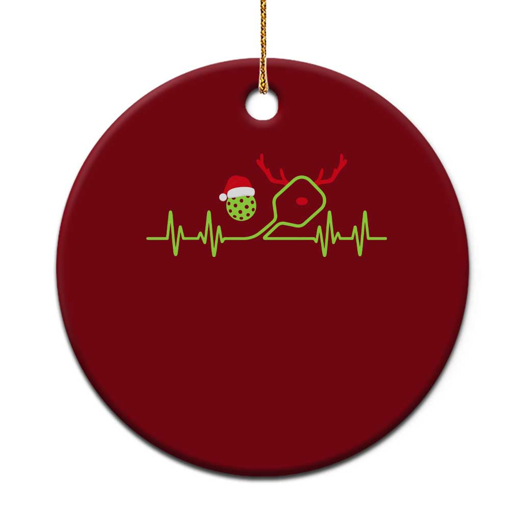 Funny Christmas Pickleball Heartbeat Santa Hat Ceramic Ornament TS11 1pc Red Print Your Wear