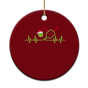 Funny Christmas Pickleball Heartbeat Santa Hat Ceramic Ornament TS11 1pc Red Print Your Wear