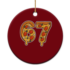 Funny 67 Pizza Lover Ceramic Ornament Six Seven Gen Alpha Slang TS11 1pc Red Print Your Wear