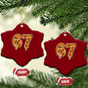 Funny 67 Pizza Lover Ceramic Ornament Six Seven Gen Alpha Slang TS11 Print Your Wear