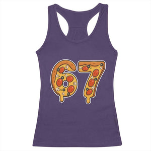 Funny 67 Pizza Lover Racerback Tank Top Six Seven Gen Alpha Slang TS11 Purple Print Your Wear