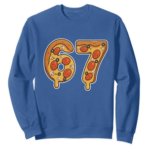Funny 67 Pizza Lover Sweatshirt Six Seven Gen Alpha Slang TS11 Royal Blue Print Your Wear