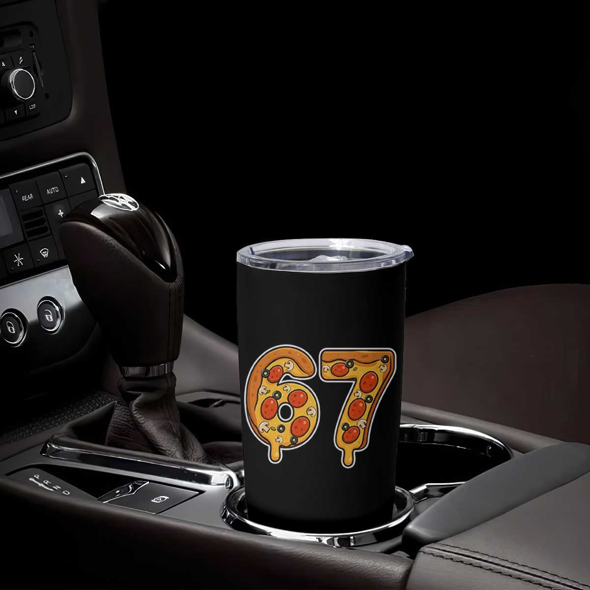 Funny 67 Pizza Lover Tumbler Cup Six Seven Gen Alpha Slang TS11 Print Your Wear