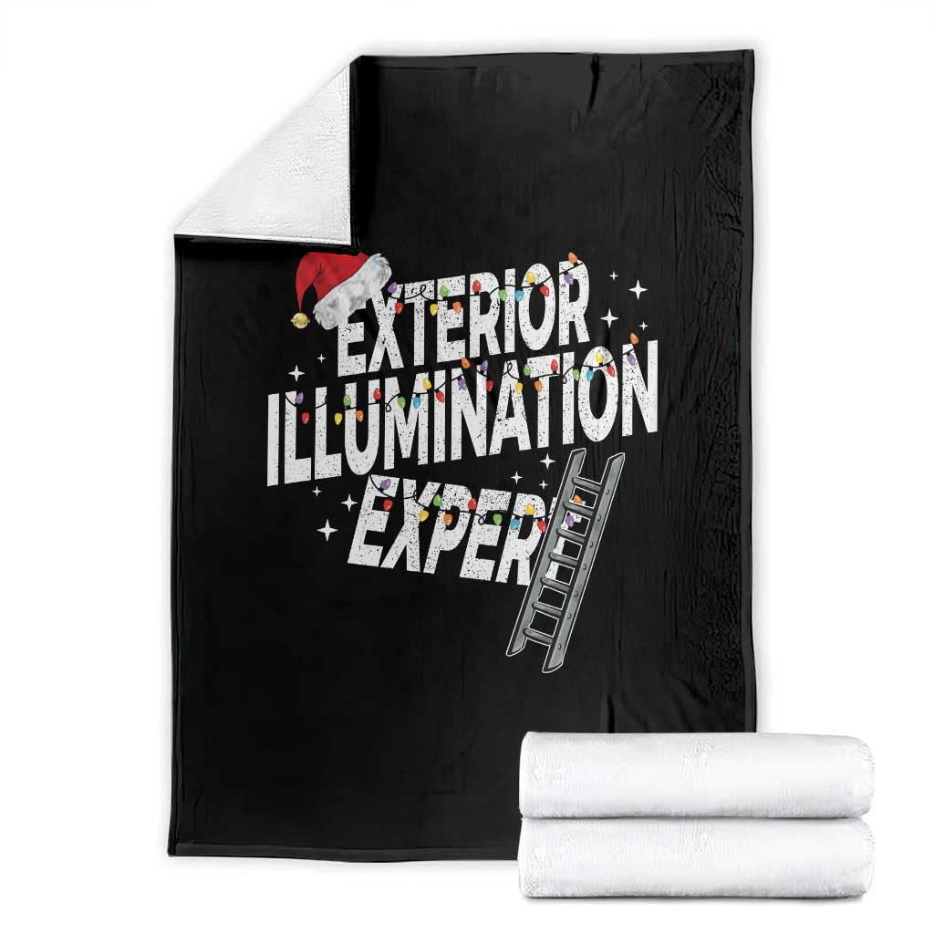 Funny Christmas Exterior Illumination Expert Throw Blanket Xmas Lights Decorator TS11 Black Print Your Wear