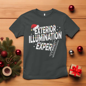 Funny Christmas Exterior Illumination Expert T Shirt Xmas Lights Decorator TS11 Dark Heather Print Your Wear