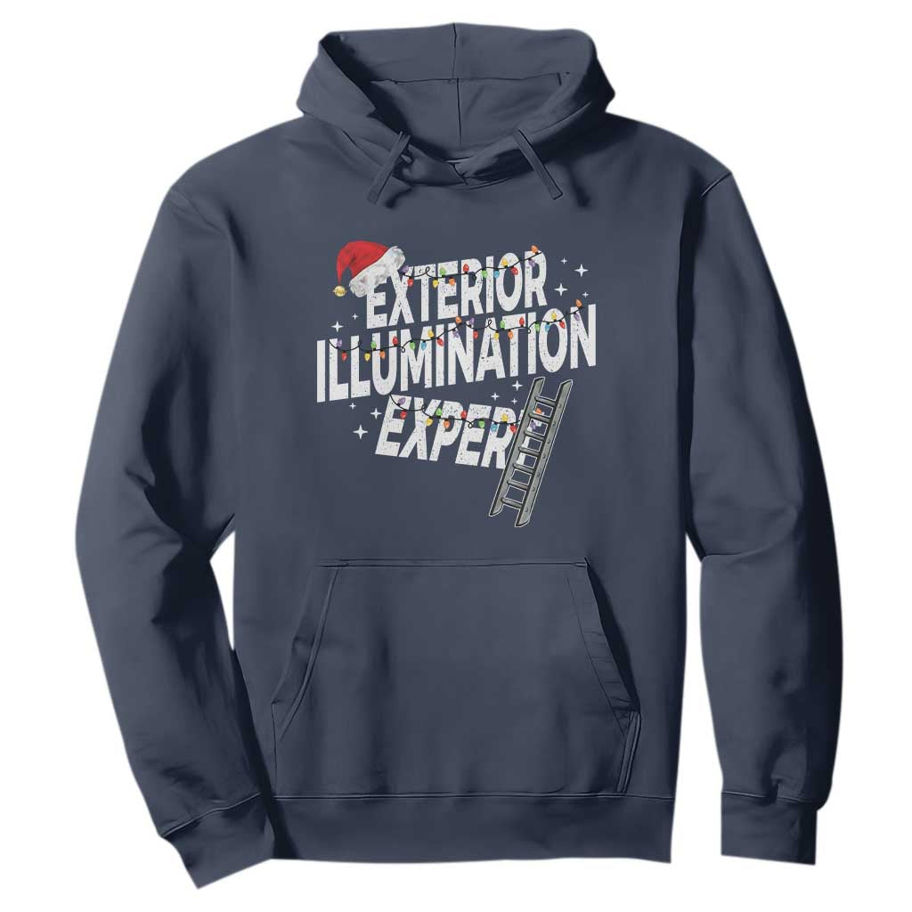 Funny Christmas Exterior Illumination Expert Hoodie Xmas Lights Decorator TS11 Navy Print Your Wear