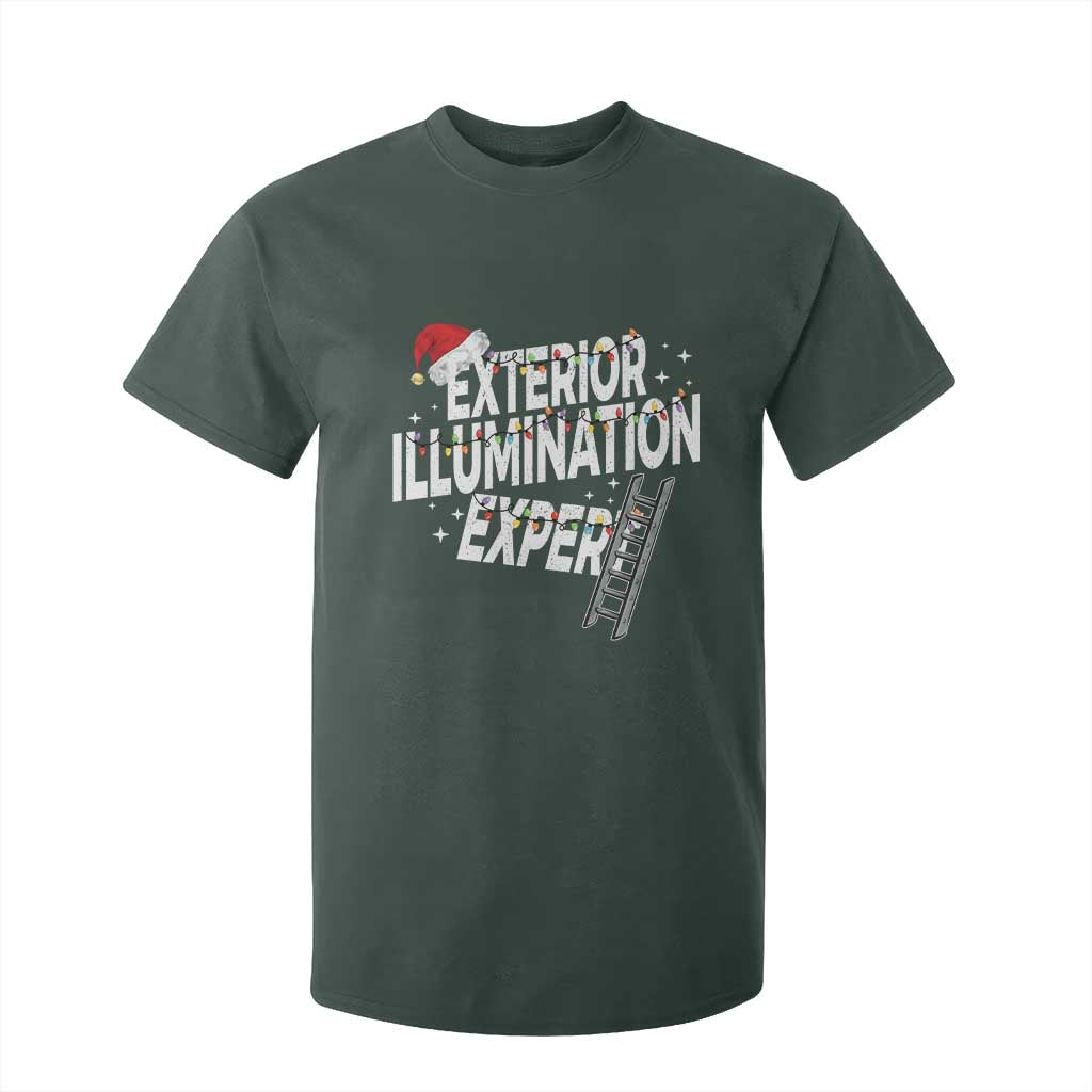 Funny Christmas Exterior Illumination Expert T Shirt For Kid Xmas Lights Decorator TS11 Dark Forest Green Print Your Wear