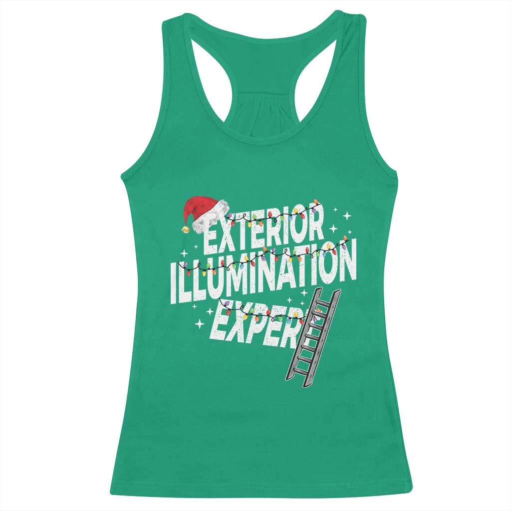 Funny Christmas Exterior Illumination Expert Racerback Tank Top Xmas Lights Decorator TS11 Irish Green Print Your Wear