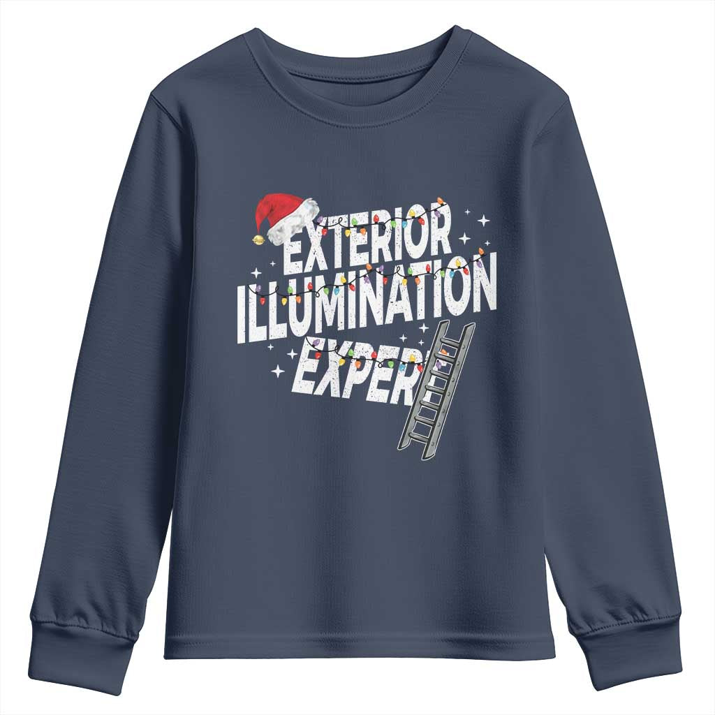 Funny Christmas Exterior Illumination Expert Youth Sweatshirt Xmas Lights Decorator TS11 Navy Print Your Wear