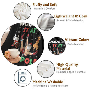 Funny Christmas Naughty Santa Throw Blanket Working It At The Pole TS11 Print Your Wear