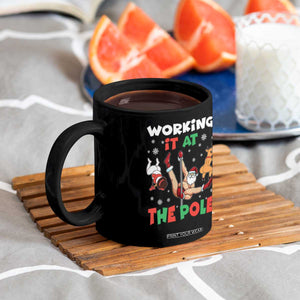 Funny Christmas Naughty Santa Coffee Mug Working It At The Pole TS11 Print Your Wear