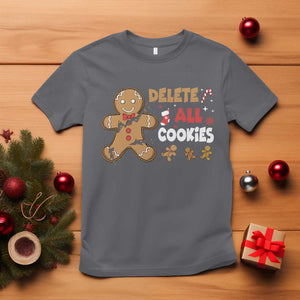 Funny Christmas Delete All Cookies T Shirt Xmas Gingerbread TS11 Charcoal Print Your Wear