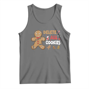 Funny Christmas Delete All Cookies Tank Top Xmas Gingerbread TS11 Black Heather Print Your Wear