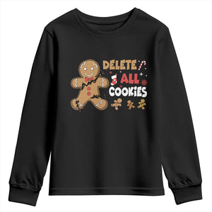 Funny Christmas Delete All Cookies Youth Sweatshirt Xmas Gingerbread TS11 Black Print Your Wear