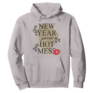 Funny New Year Same Hot Mess Hoodie New Year's Eve Resolutions Red Lips TS11 Ice Gray Print Your Wear