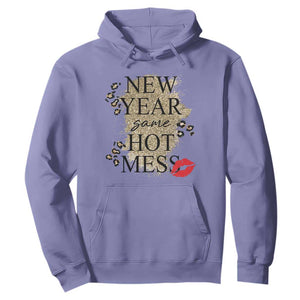 Funny New Year Same Hot Mess Hoodie New Year's Eve Resolutions Red Lips TS11 Violet Print Your Wear