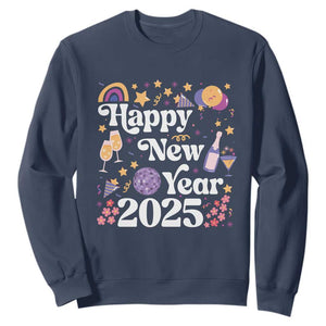 Happy New Year 2025 Sweatshirt Cute New Year's Eve Party TS11 Navy Print Your Wear