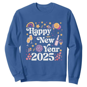 Happy New Year 2025 Sweatshirt Cute New Year's Eve Party TS11 Royal Blue Print Your Wear
