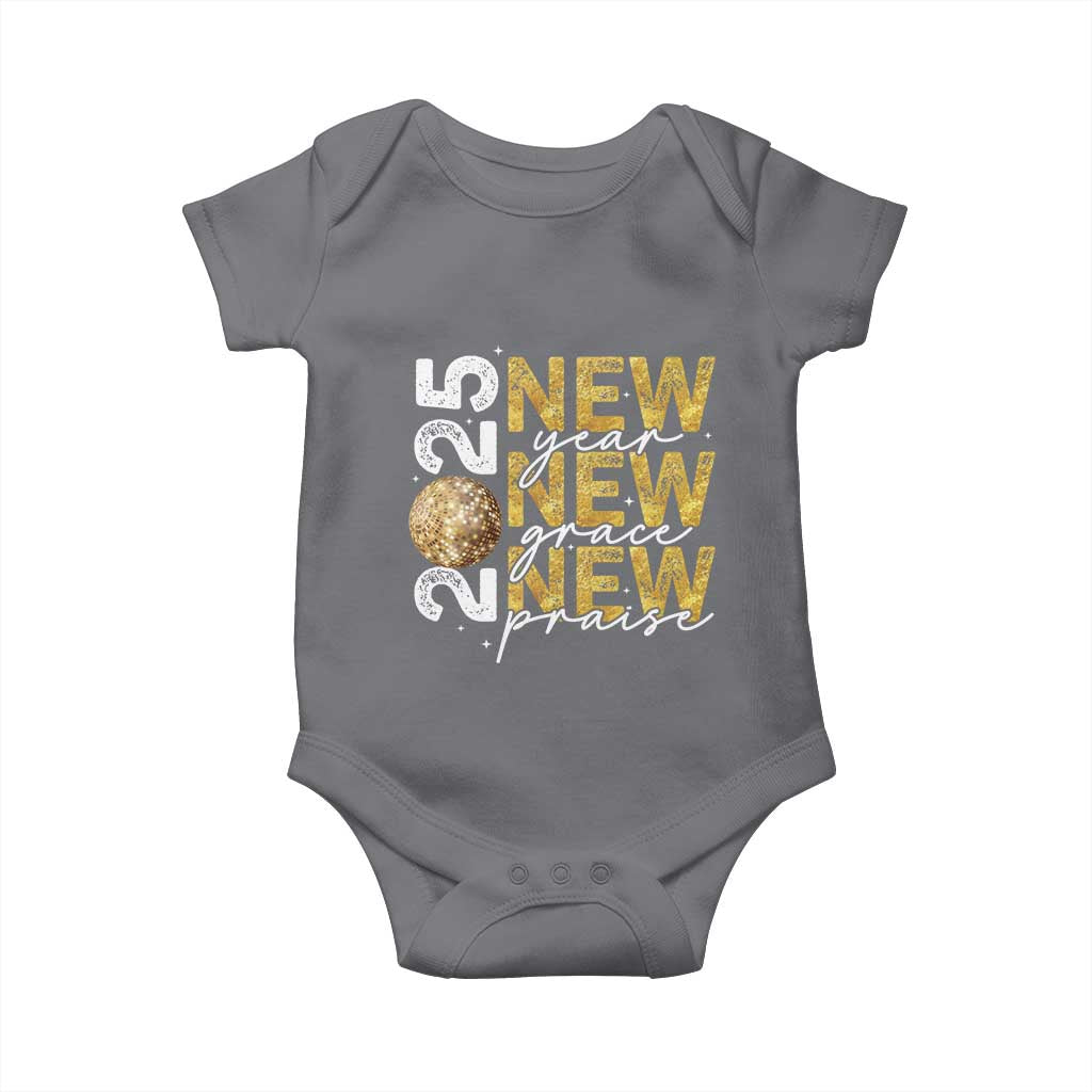 New Year New Grace New Praise 2025 Baby Onesie TS11 Charcoal Print Your Wear