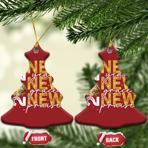 New Year New Grace New Praise 2025 Christmas Ornament TS11 Christmas Tree Red Print Your Wear